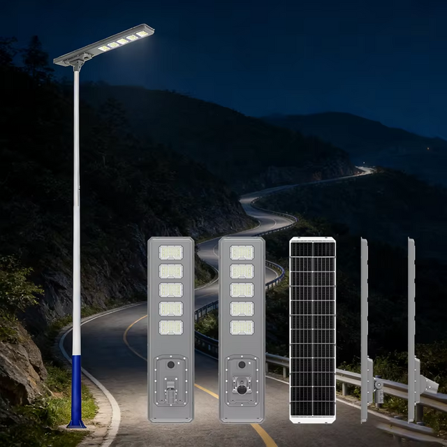 Luzes de rua LED solares completas personalizadas com prote&ccedil;&atilde;o IP66 para &aacute;reas residenciais, p&aacute;tios e estradas