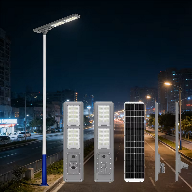 Luz de rua solar integrada multipot&ecirc;ncia com pain&eacute;is solares de sil&iacute;cio monocristalino e classifica&ccedil;&atilde;o &agrave; prova d'&aacute;gua IP66 para ilumina&ccedil;&atilde;o rodovi&aacute;ria