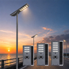 Alto l&uacute;mens tudo em um poste de luz solar integrado com ilumina&ccedil;&atilde;o rodovi&aacute;ria externa de alum&iacute;nio &agrave; prova d'&aacute;gua IP65 com garantia de 3 anos